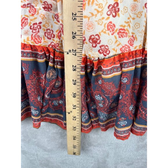 Free People Babydoll Swing Boho Floral Print Tunic Dress Womens Small - Picture 5 of 13